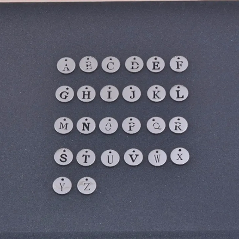 

316L Stainless Steel Surgical grade stainless steel Charm 26 English Letter DIY For bracelet or necklace Accessories