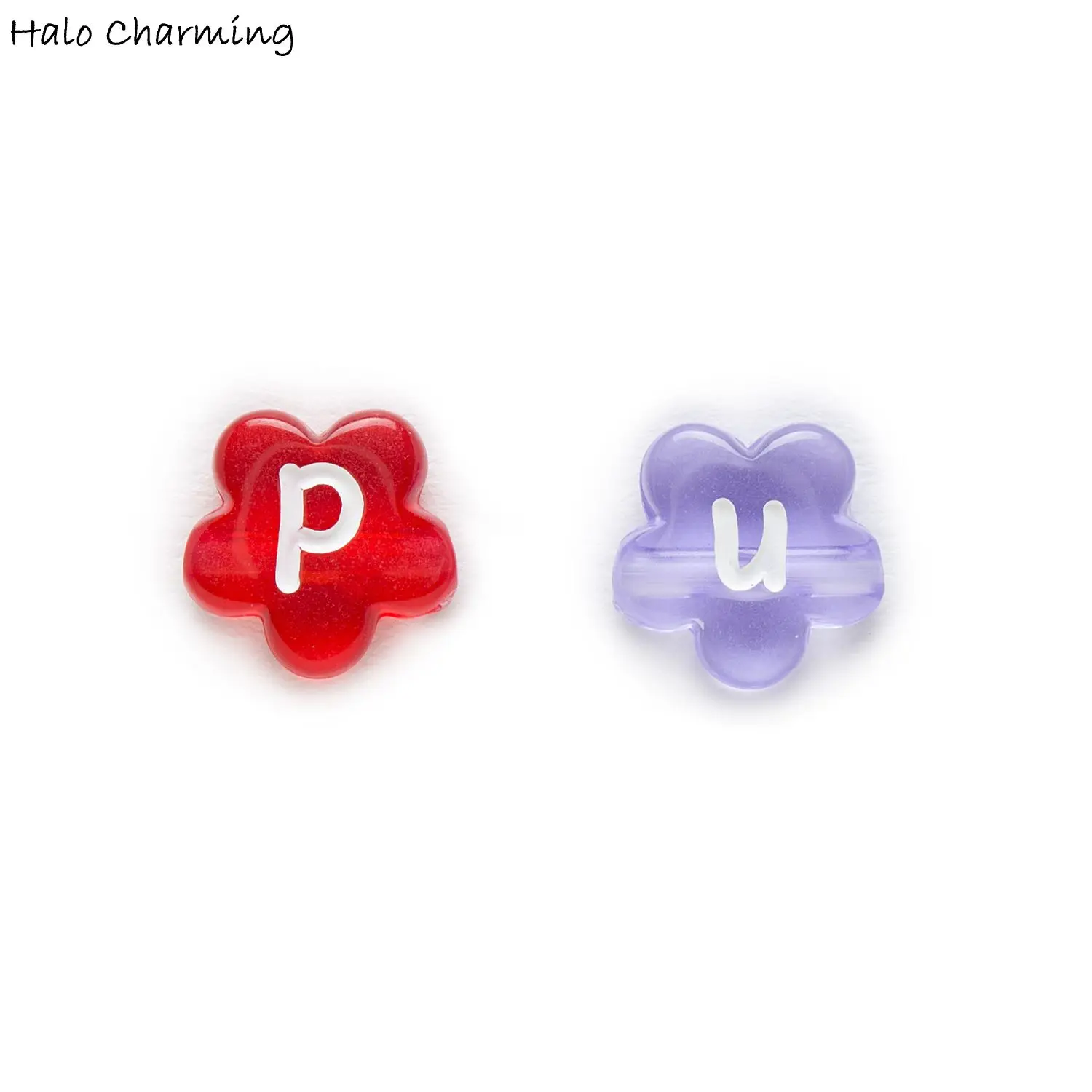 100 шт. разноцветные акриловые бусины-разделители в случайных цветах с буквами