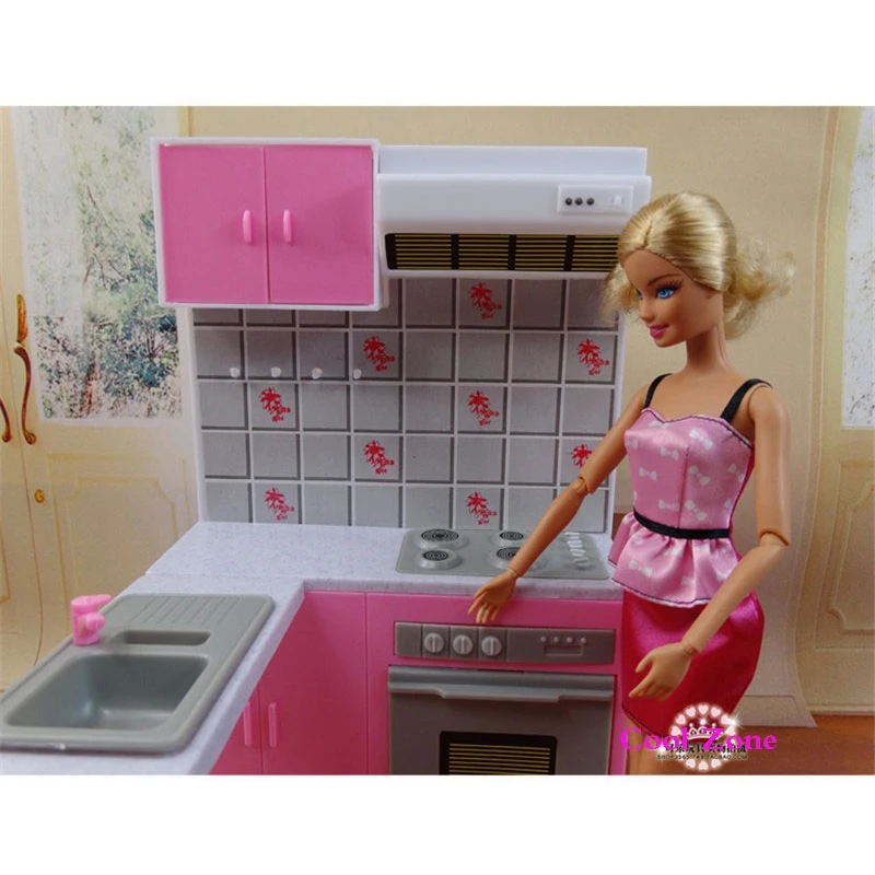 Миниатюрная мебель многофункциональный комбинированный кухонный и 2 барный стул