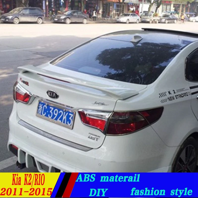 Используется для Kia RIO K2 спойлер 2013 2015 со светом высокого качества ABS Материал