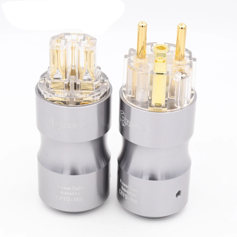 1 пара Hi Fi аудио 24K позолоченный прозрачный кабель Krell EU Schuko версия шнуры