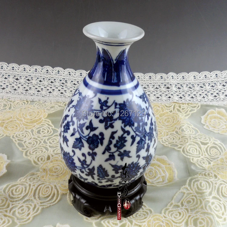 Цзиндэчжэнь керамическая бутылка цветочек Античный голубой и белый фарфор mesa