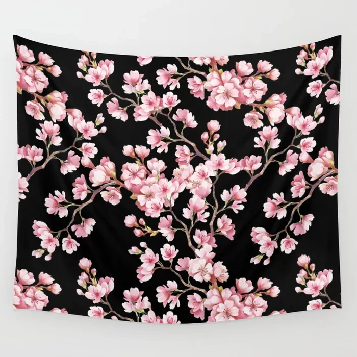 

Cherry blossom Wall Tapestry Cover Beach Towel Throw Blanket Picnic Yoga Mat Home Decoration