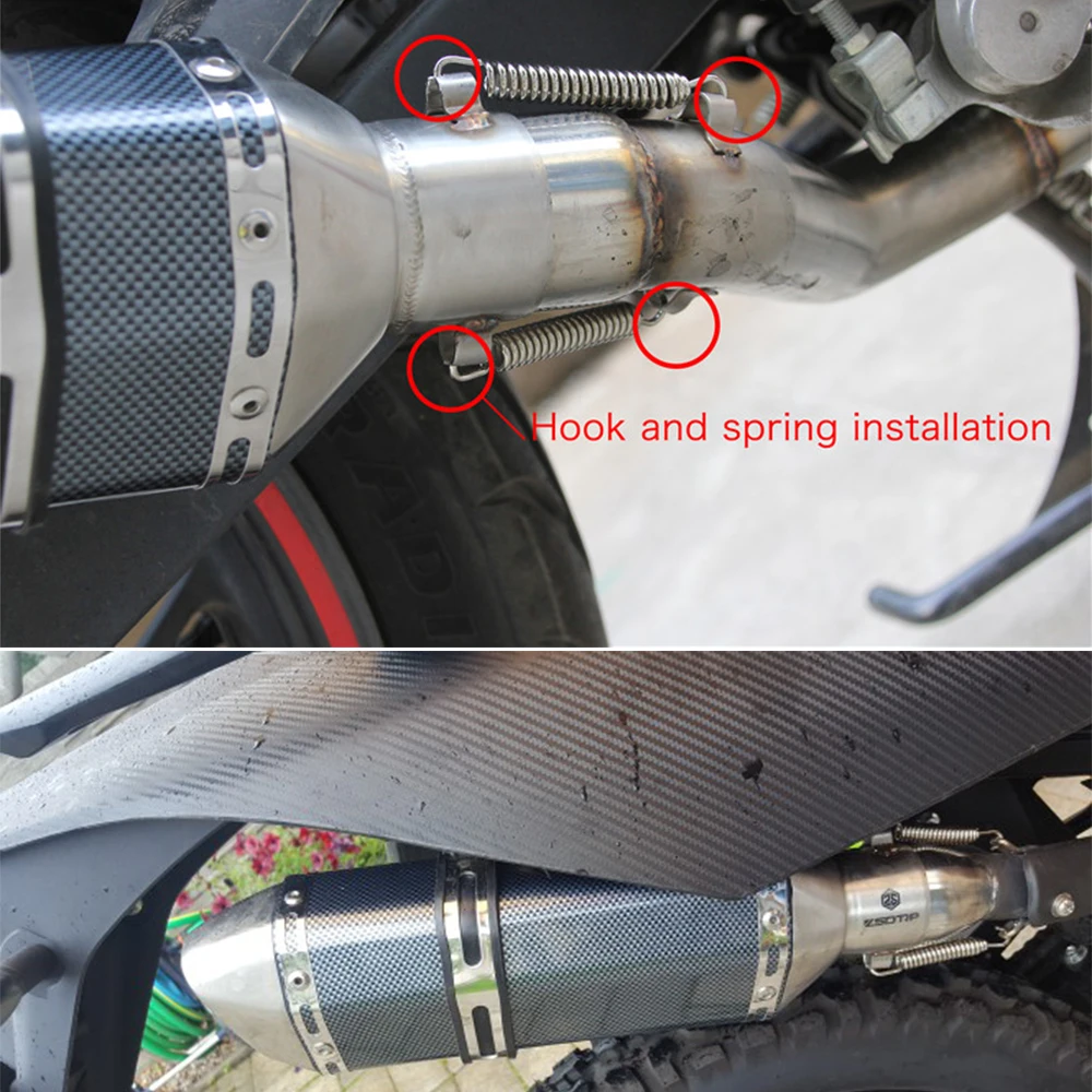 Выхлопной глушитель ZSDTRP универсальный для мотоцикла 51 мм AK Honda Kawasaki Yamaha KTM Ducati ATV R1