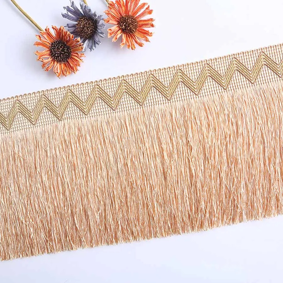 12 meters 20cm Long Tassel Fringe Braid Velvet Lace Polyester Trim Ribbon Latin Dance Skirt Curtain Fringes for Sewing | Дом и сад