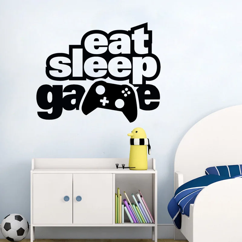 YOJA 47 см * 38 Eat Sleep игровая Наклейка на стену для геймеров подростков спальни ПВХ