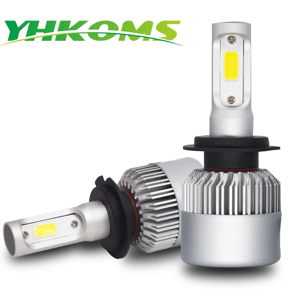 YHKOMS H4 H7 светодиодные лампы H8 H9 H1 H3 9005 HB3 9006 HB4 880 881 H27 9004 9007 H13 Автомобильные фары COB
