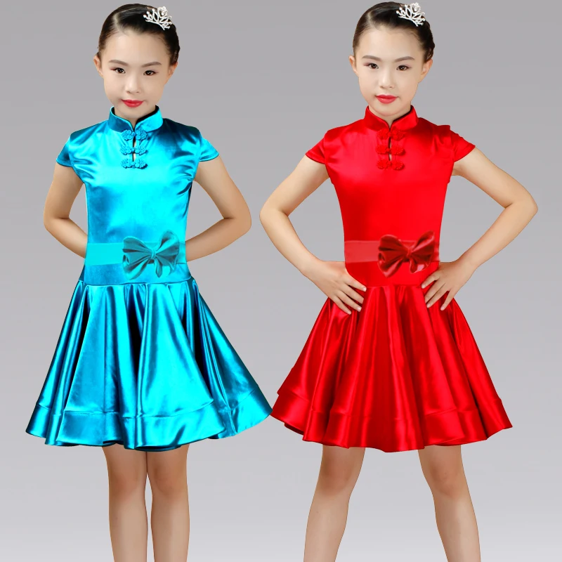 5 цветов Стандартный девушки латинский танец платья детей конкурс платье для