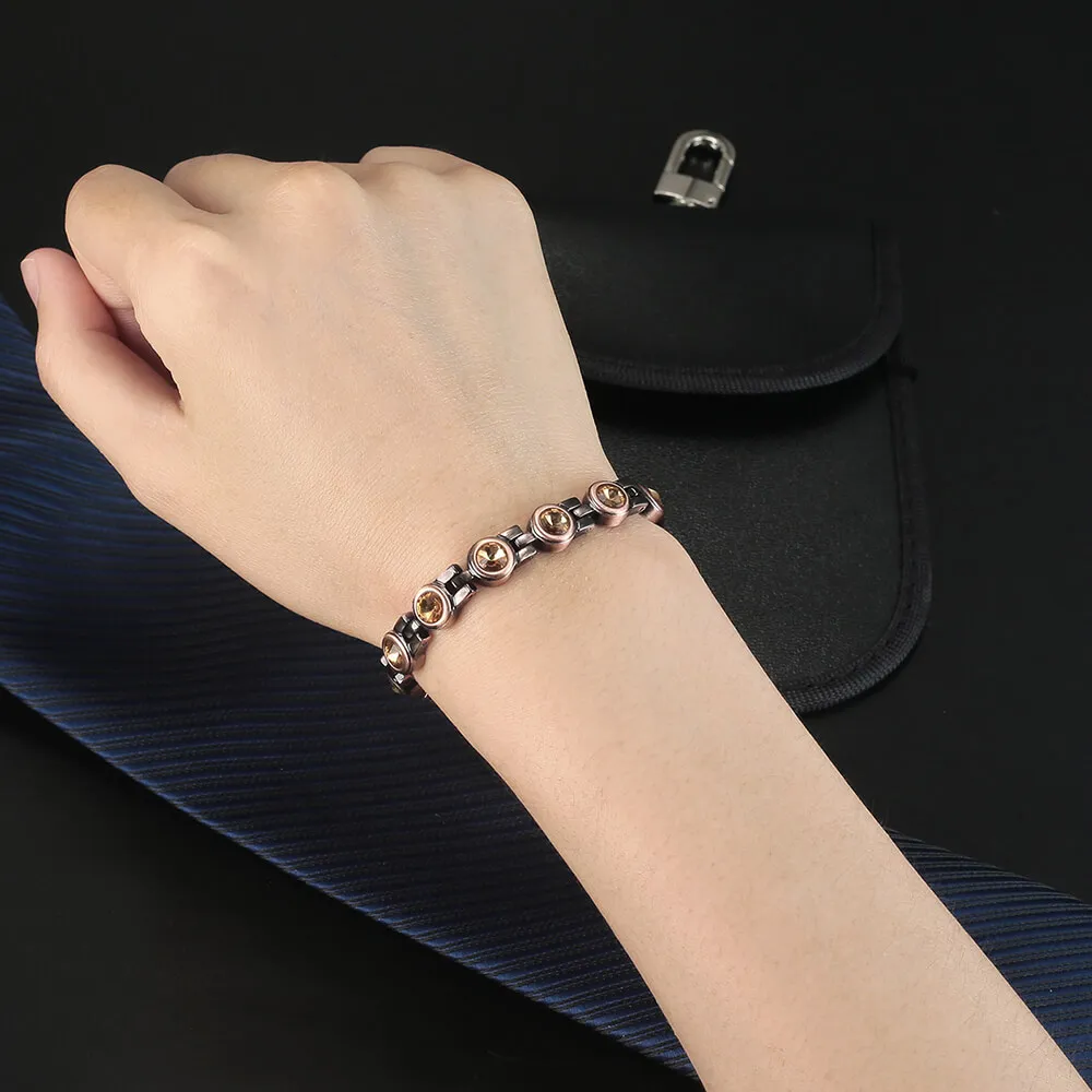 Moocare женский винтажный браслет манжета Купер Магнитная терапия Шарм Циркон для