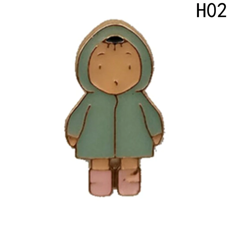 BRH1179H02 1 шт. модные креативные Мультяшные аниме Броши Тоторо пять стилей для женщин и мужчин Kawaii кошки Эмаль Булавка джинсовые нагрудные значки - Окраска металла: BRH1179H02