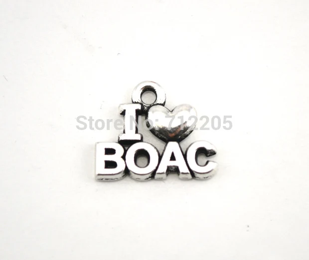 Дешевые сплав цинка 50 шт много Старинного Серебра покрытый я люблю BOAC Шарм DIY
