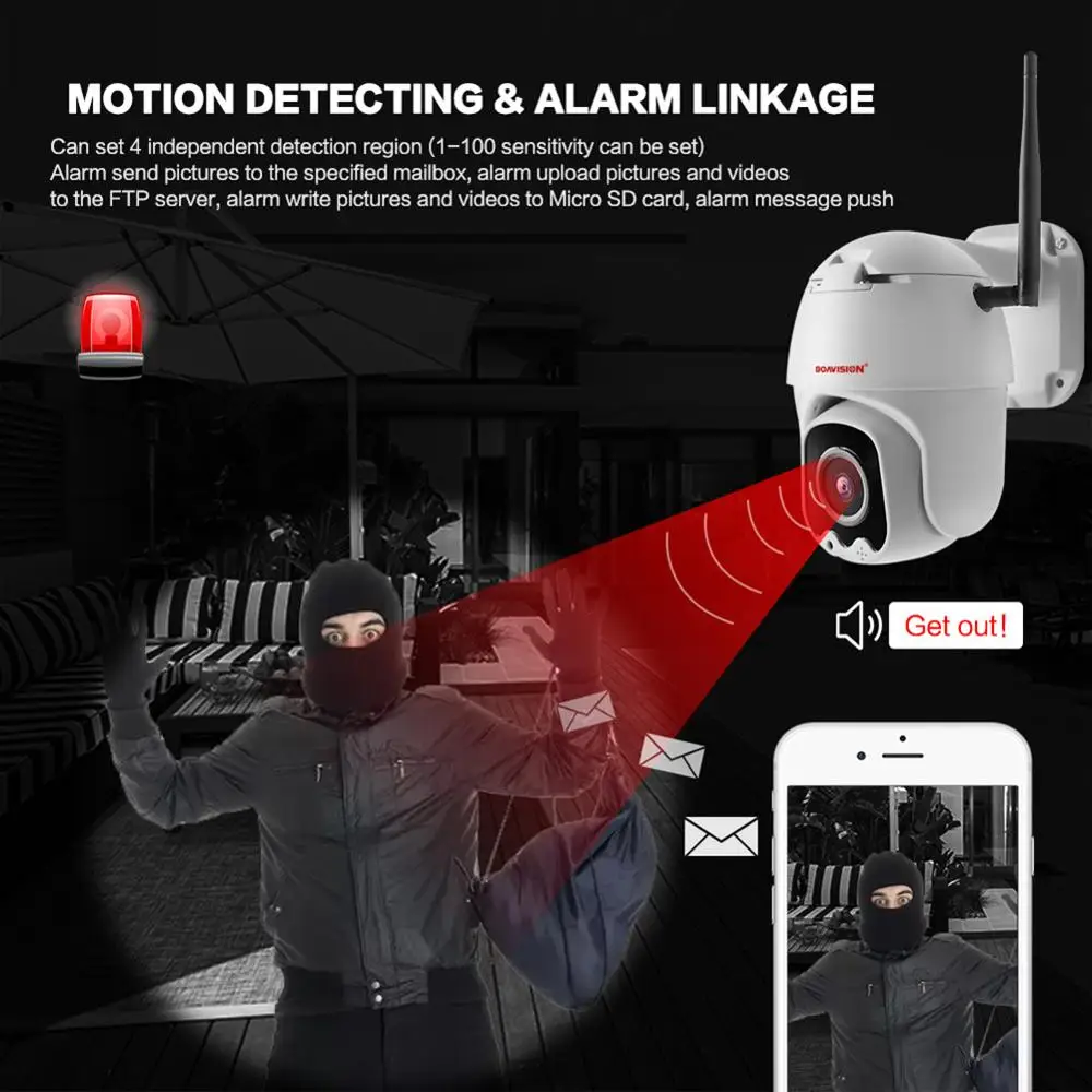 HD 1080P WiFi PTZ IP камера беспроводная Onvif уличная ночного видения IR 30 м скорость