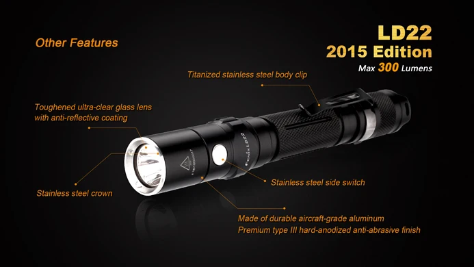 New Fenix LD22 2015 Edition Lightweight Flashlight Cree XP-G2 R5 Led 300 Lumens 2* AA All-round Chamption Outdoor Linterna | Освещение
