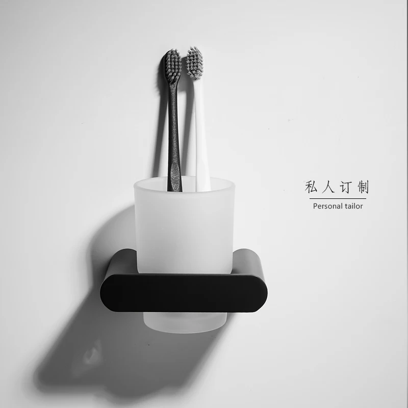 toothbrush cup Немецкая черная вешалка для полотенец 304 из нержавеющей стали, набор для хранения полотенец, аксессуары для ванной комнаты DT16 - Цвет: toothbrush cup