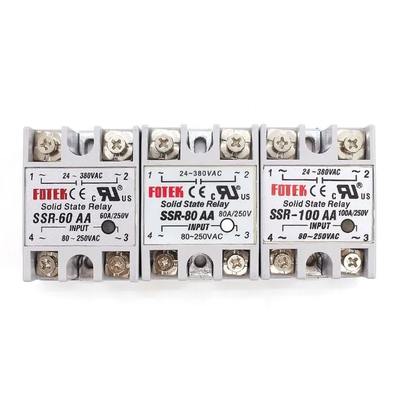 Твердотельное реле 12 В 24 Φ 60A 80A 100A 3-32v AC TO 24-380v SSR 60AA 80AA 100AA Rele источник питания |