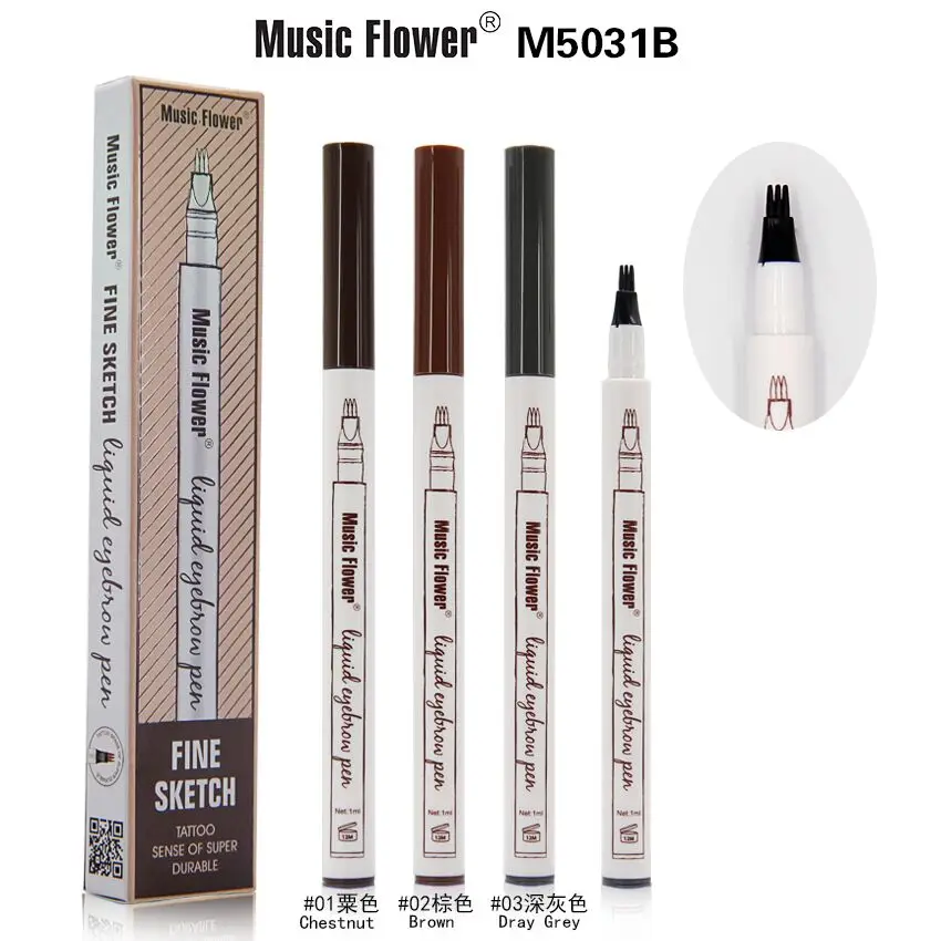 Музыкальный цветок жидкая ручка для бровей энхансера 3 цвета хороший скетч весь