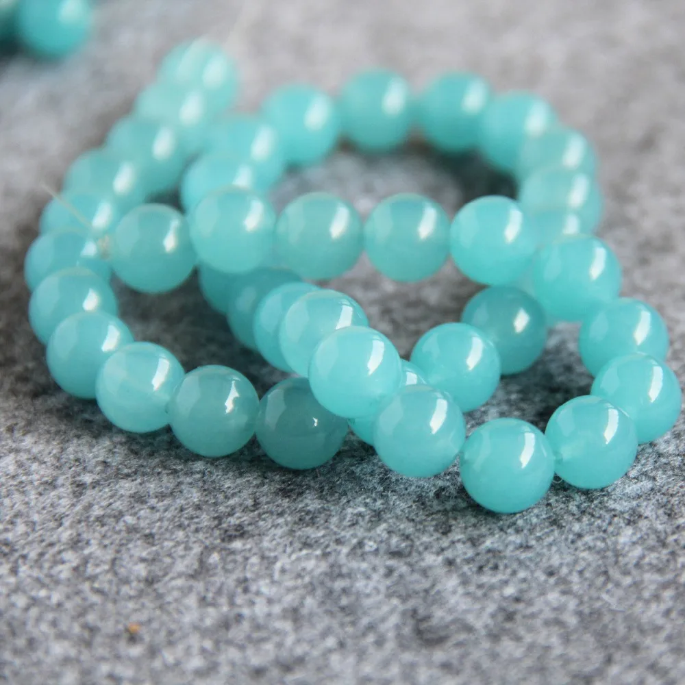 Trendy Accessory For Necklace Bracelet 10mm Light Blue Saphire Semi Finished Stones Loose Beads DIY 15inch Jewelry Making | Украшения и
