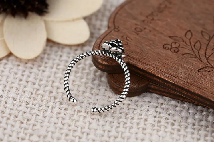 

925 Sterling Silver Vintage Rose Flower Rings For Women Christmas Gift Finger Ring Fashion sterling-silver-jewelry