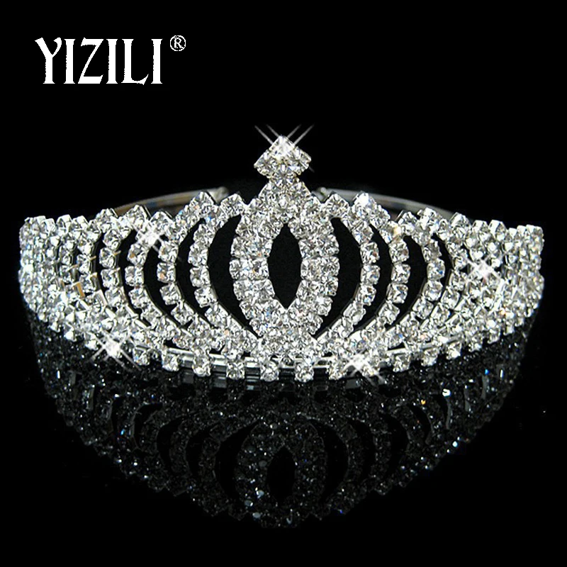 YIZILI, новая мода, принцесса, аксессуары для волос для женщин, стразы для детей, девочек, любовь, свадьба, тиары, корона, повязка на голову, волосы C055