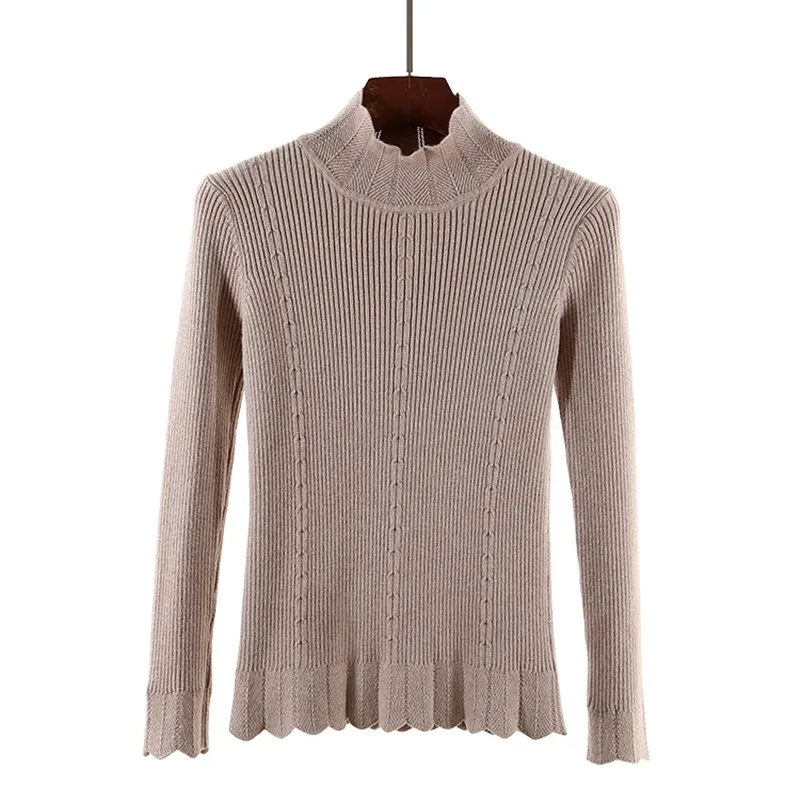 2018 spring and autumn woman sweater pullovers long sleeve Turtleneck Slim warm Pullover Solid Knitted Sweaters A0489 | Женская одежда