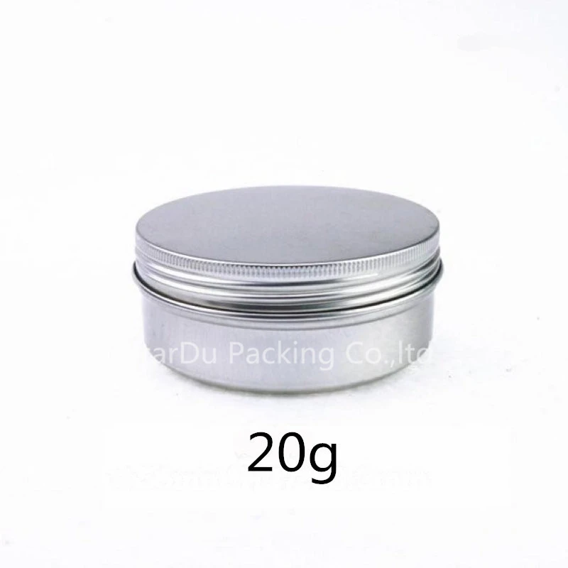 Free Shipping 50pcs 20g Aluminum jar, 20 Gram Metal Cream jar, Silver Aluminum case, 20 G Metal Cosmetic Container