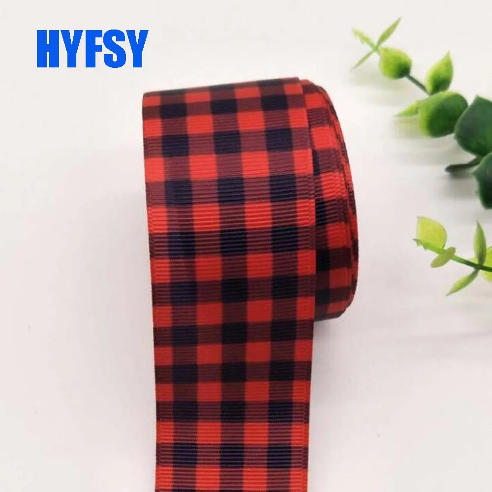 Hyfsy 10093 25 38 мм клетчатая лента 10 ярдов DIY украшения для волос подарочная упаковка материалы ручной работы бант корсажные ленты плед - Цвет: 2