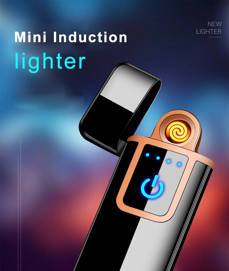 Мини Сенсорная Индукционная Электронная зажигалка Isqueiro USB зажигалки Вольфрамовая турбо сигарета зарядка через usb Индукционная зажигалка