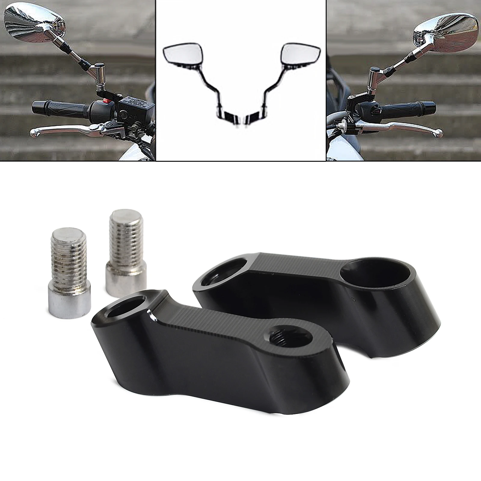 

M10x1.25MM Bolts Rear View Mirrors Extension Riser Extend Adapter For Yamaha FZ1 FZ6 FZ8 XJ6 TDM900 XV1700 XV1900 XT660Z XJR1300