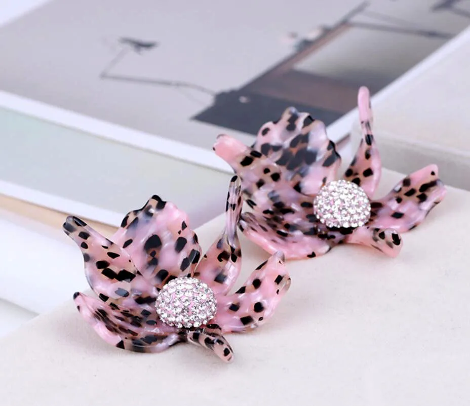 CSxjd Роскошные смолы лилии клипсы серьги с цветами Для женщин ювелирные