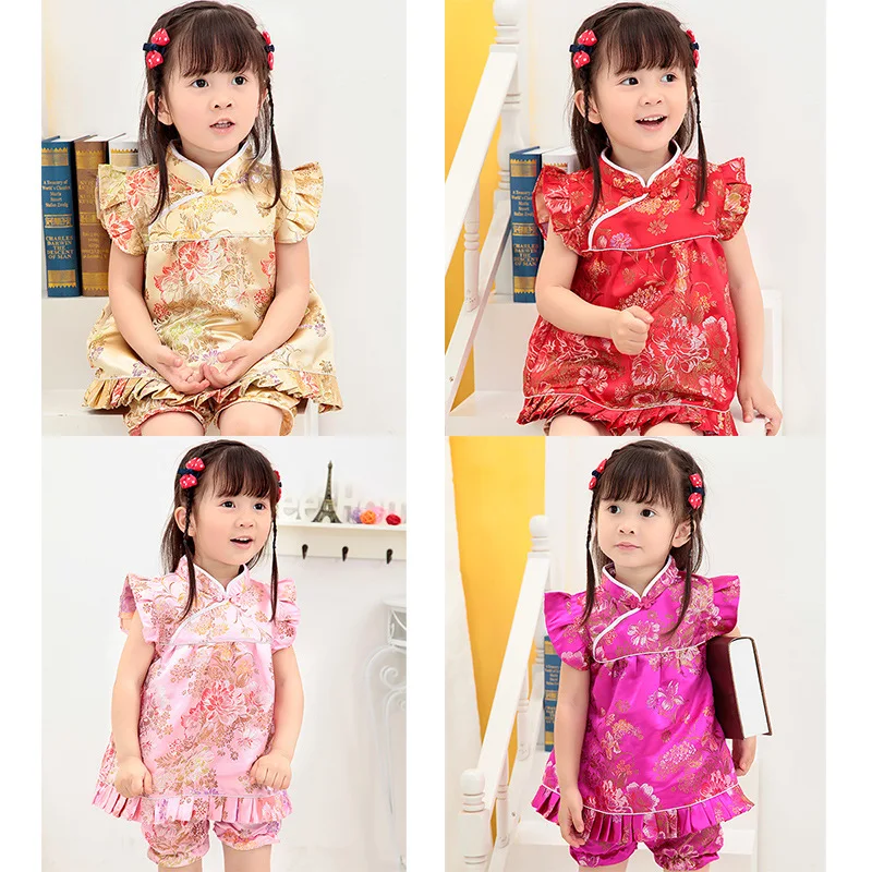 Розничная продажа От 1 до 5 лет хлопковый полиэстеровый Cheongsam китайский стиль