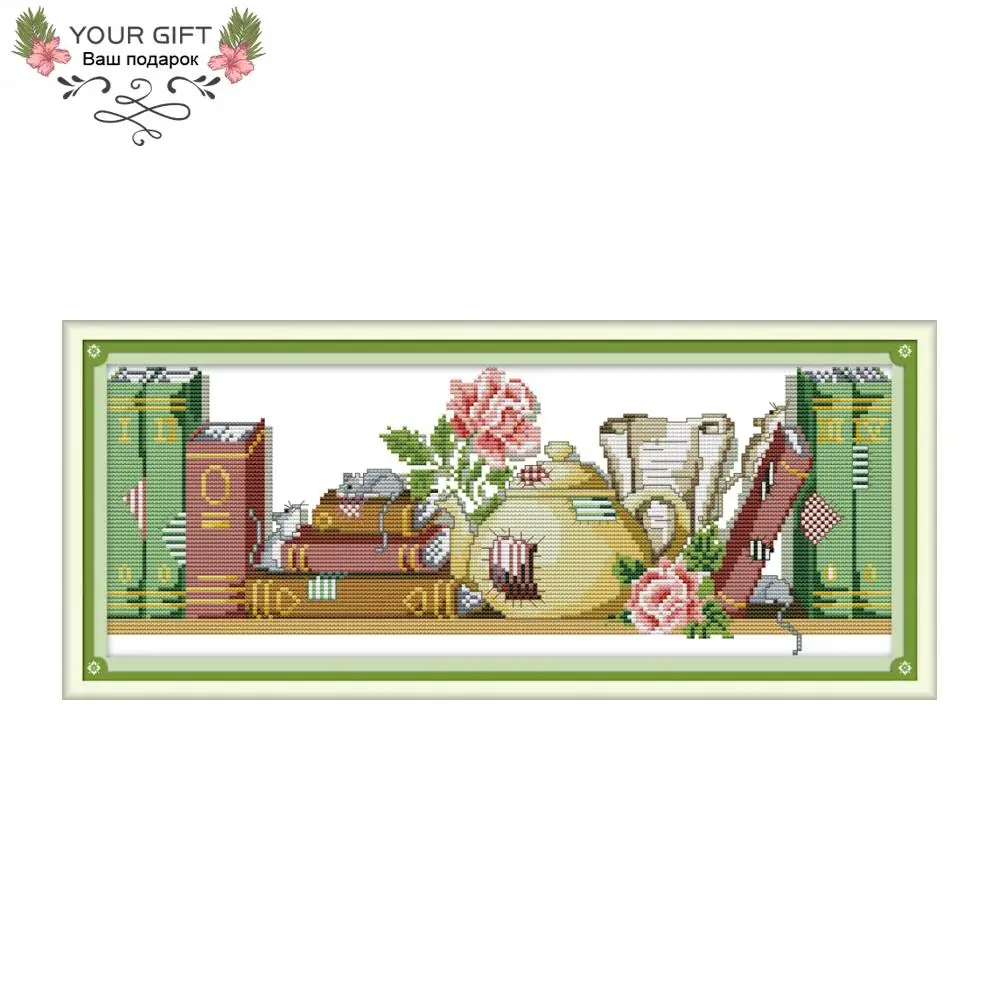 

Joy Sunday The Mouse Likes Books Cross Stitch DA269 14CT 11CT Counted Stamped The Mouse Likes Books Wholesale Cross Stitch Kit