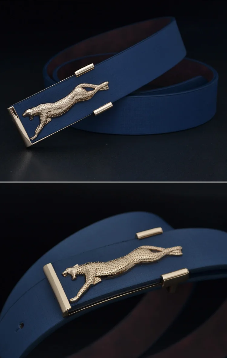 Jaguar designer belt men belts Korean version casual fashion trend personalized women leather alloy buckle | Аксессуары для одежды