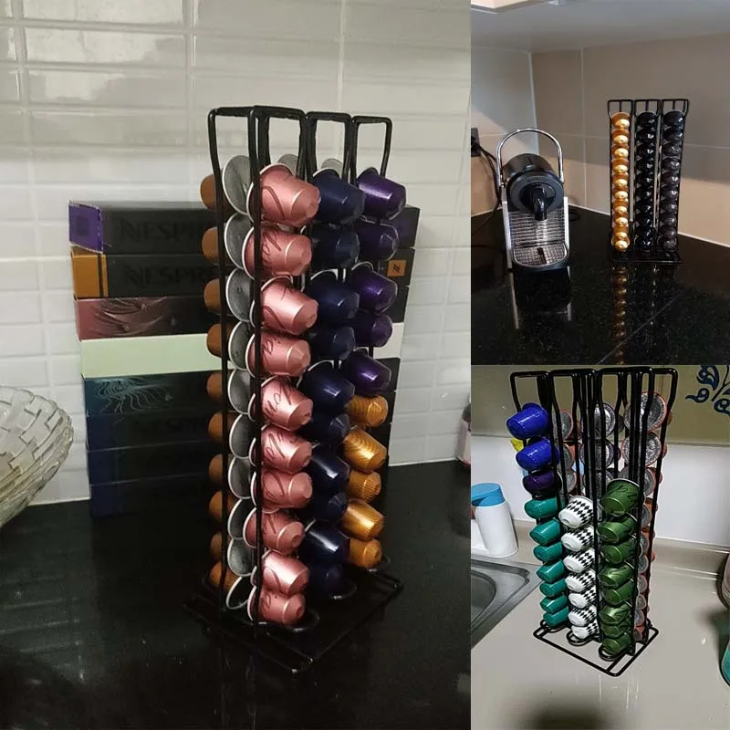 Nespresso держатель для кофейных капсул вращающаяся стойка кофейная стойка для капсул Nespresso капсулы для хранения полка для организации наборы держателей