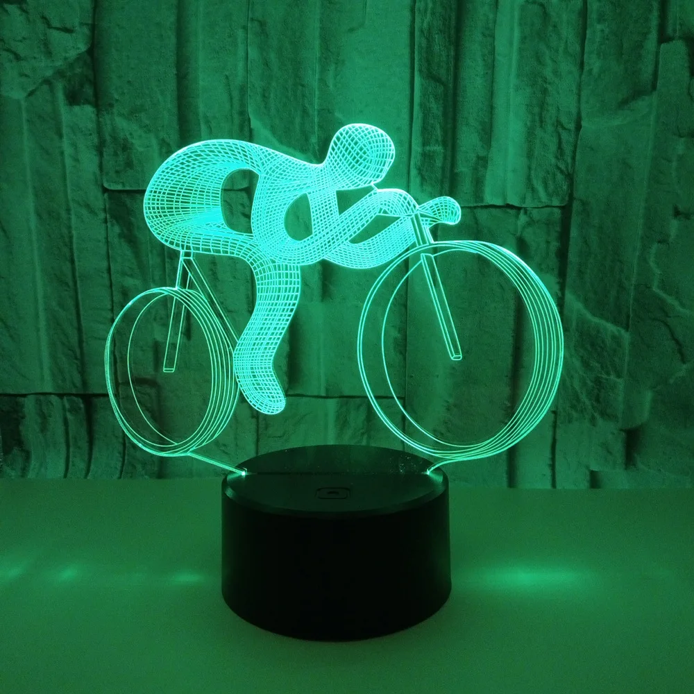3D светодиодный светильник для езды на велосипеде ночник RGB 7 цветов 3d визуальный
