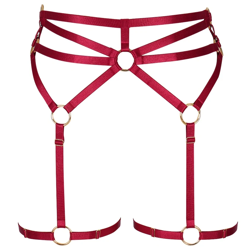MLCP0004Winered Красный для тела жгут бюстгалтер на бретельках эластичные пояса с резинками Harajuku в стиле «панк» с вырезами в виде пентаграммы сексуальное нижнее белье бондаж ночные клубы рейв - Цвет: MLCP0004Winered