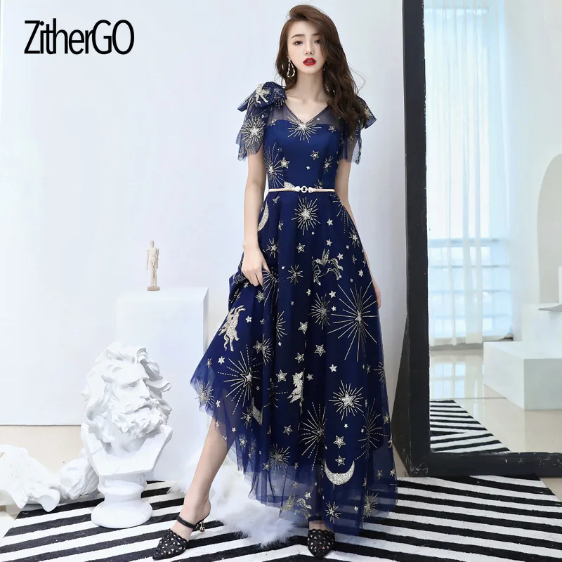 ZitherGo женское вечернее платье для торжественных случаев Элегантное Длинное Хост