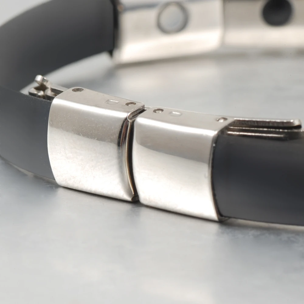 Wollet германий магнитный инфракрасный черный силиконовый браслет спортивные