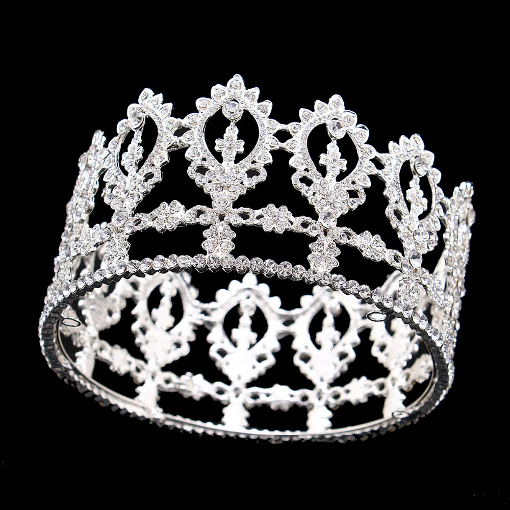 Круглые короны свадебная диадема из кристаллов винтажная Корона Свадебные