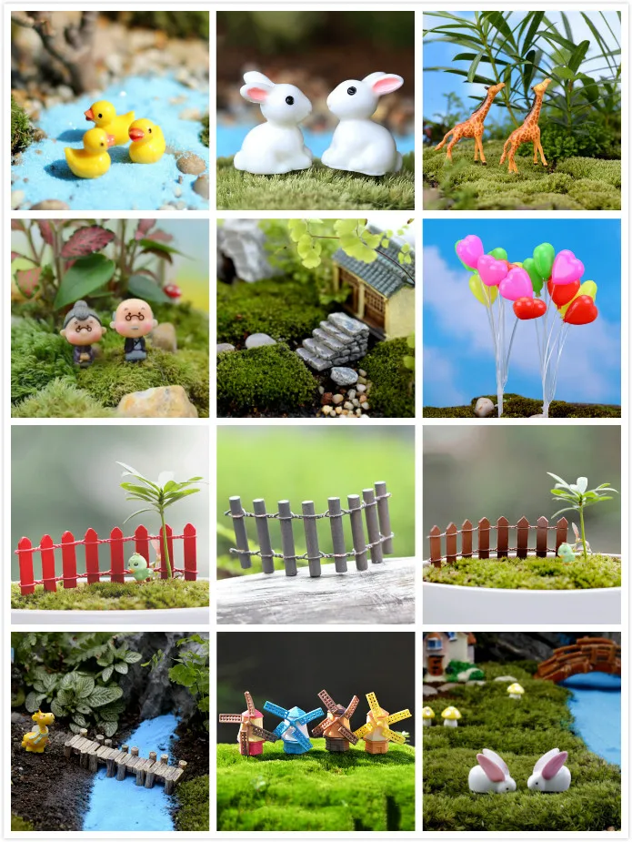 Миниатюрная Статуэтка для ремесла горшок садового растения миниатюрный