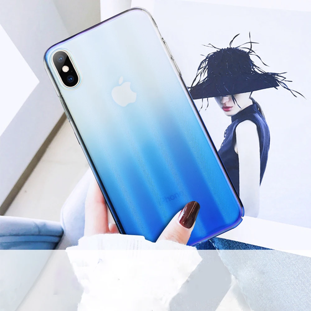 Жесткий ПК покрытие чехол для iPhone X XS Max XR роскошный градиент цвет задняя крышка 7 8