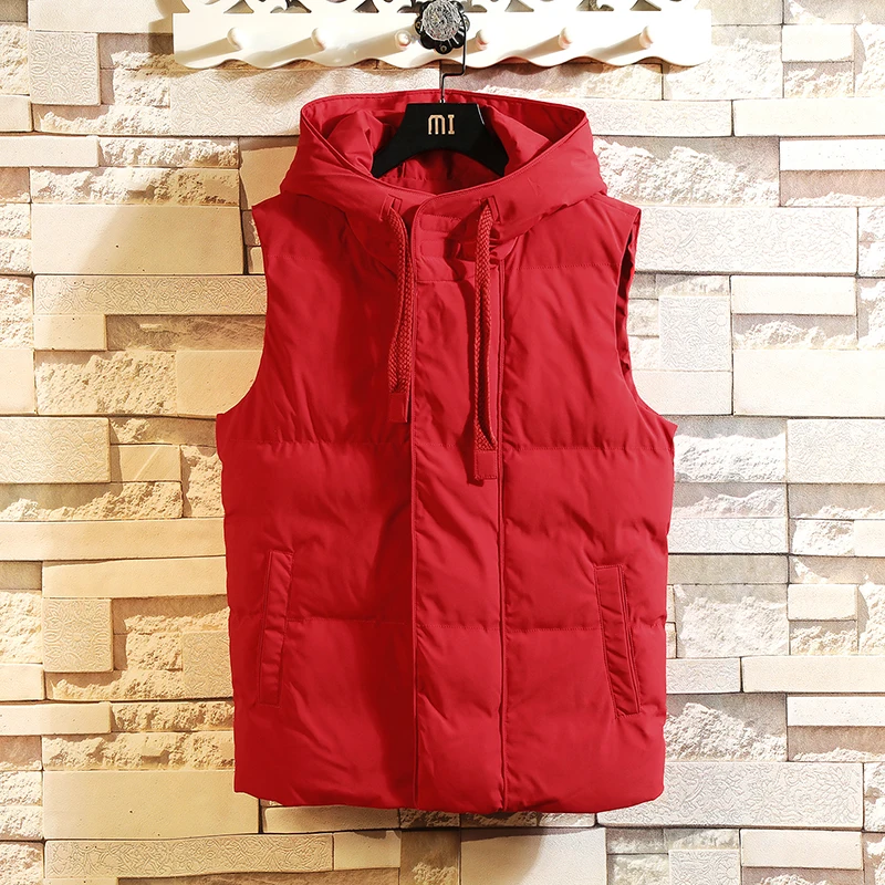

Men Winter Waistcoat Fashion Masculine Photographer Vest Thick Duck Down Warm Sleeveless Male Jacket With Pockets AK1820