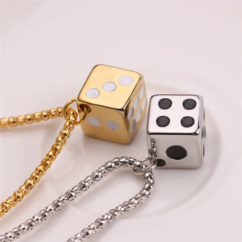 Модные Kpop State Мужские t Dice Necklae Harajuku стиль ретро простые Lucky ожерелья мужские