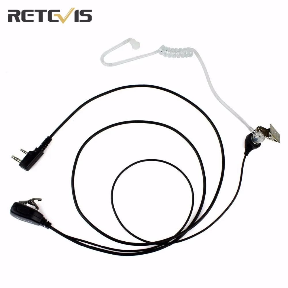 10 шт. Retevis 2 Pin PTT MIC гарнитура Скрытая Акустическая трубка в ухо наушник для Kenwood
