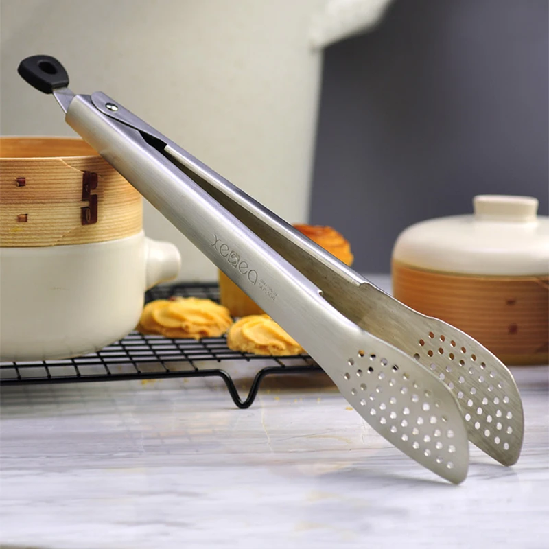 Non-Stick Kitchen Tongs Stainless Steel BBQ Barbecue Pizza Bread Steak Tong Clip Salad Pastry Food Forceps Tool | Дом и сад