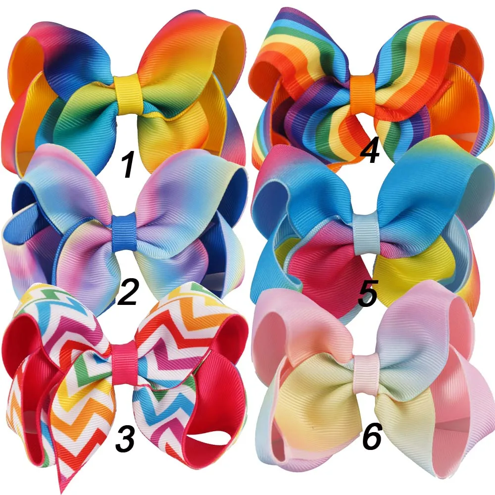 CN 12 шт./лот 4 5 &quotРадужные заколки для волос с зажимами девочек ручной работы