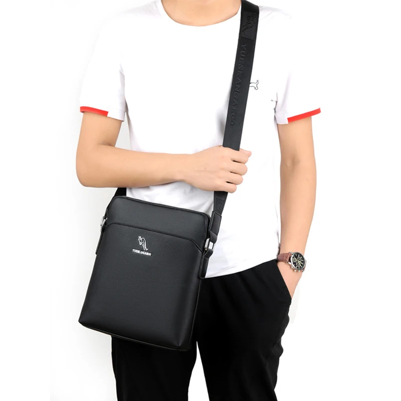 Роскошная брендовая повседневная мужская сумка мессенджер кожаный деловой