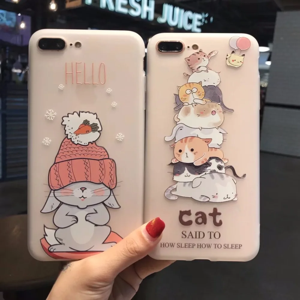 Чехол BUNA для iphone 7 карамельный цвет Розовая кошка корона пантера мягкий