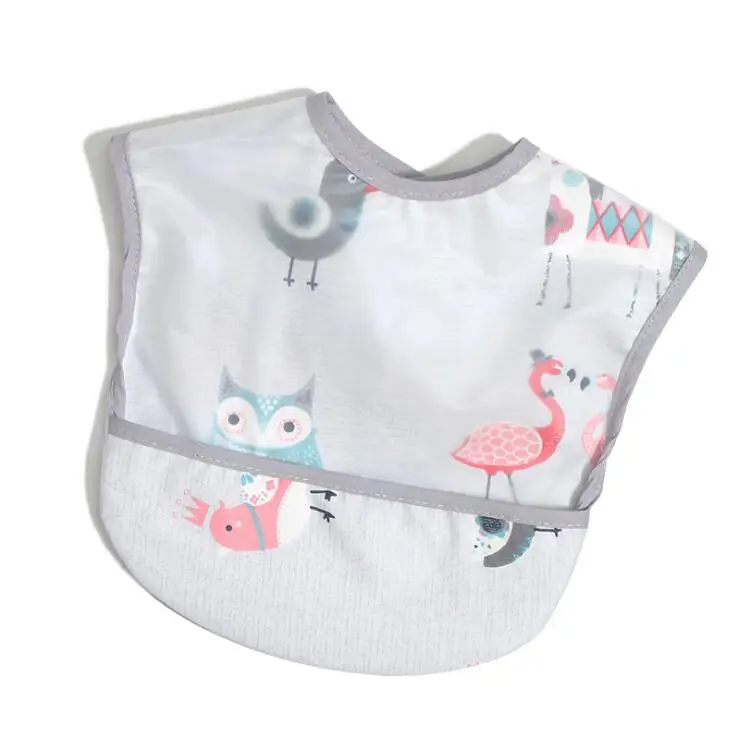 Waterproof Coverall Girl Boy Kid Junior Bib Short Sleeve Art Smock EVA Baby bibs Burp clothes easy clean Cute baby saliva towel | Детская