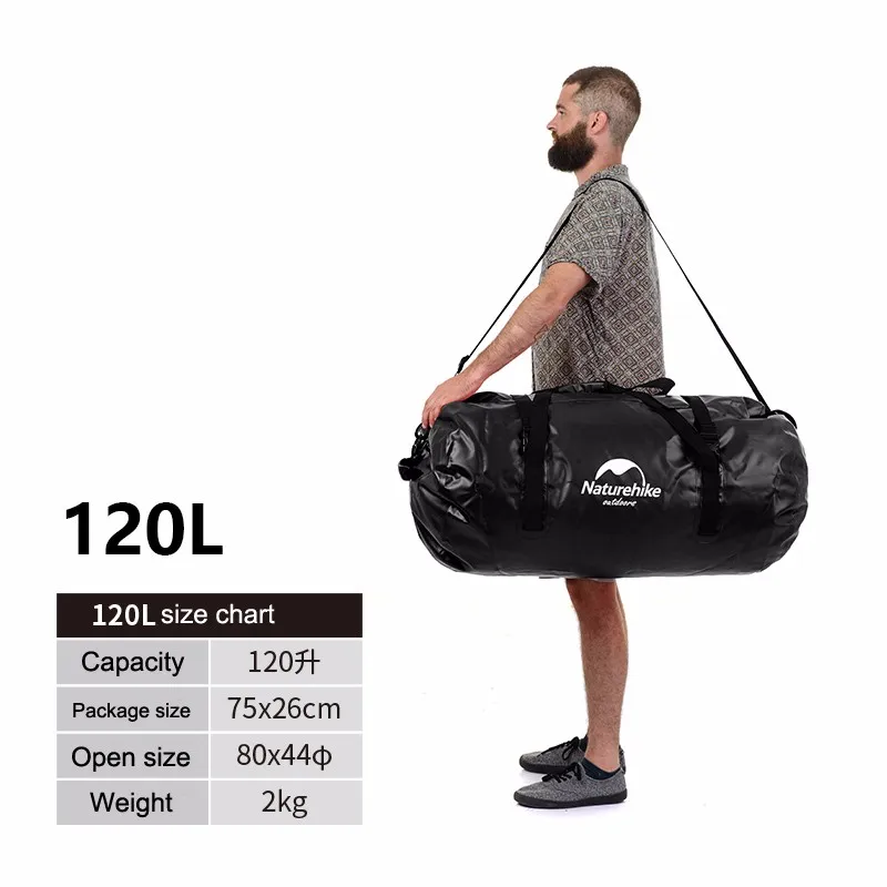 Black 120L 40L/60L/90L/120L большой ёмкость открытый водостойкий водонепроницаемые сумки легкий Дайвинг плавающий сухой мешок Кемпинг пеший Туризм рюкзак - Цвет: Black 120L