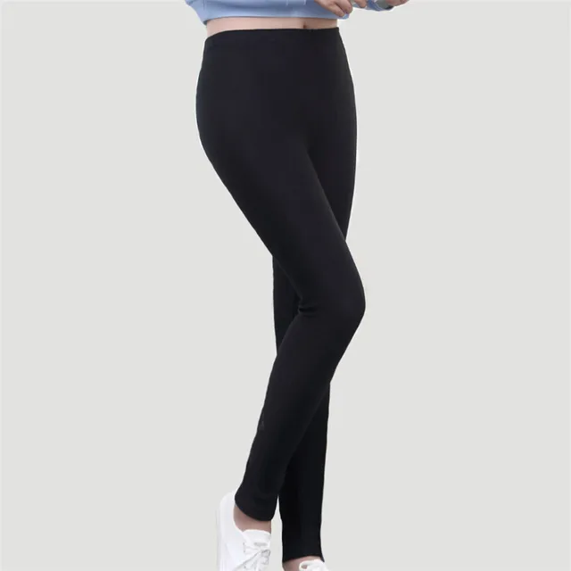 YSDNCHI Winter Leggins Women Trouses Warm Thicken Velvet Leggings Black High Elastic Cotton Ankle Length Fitness Solid Legging 3